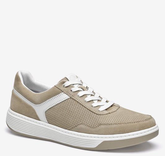 Beige Suede/White Full-Grain Leather