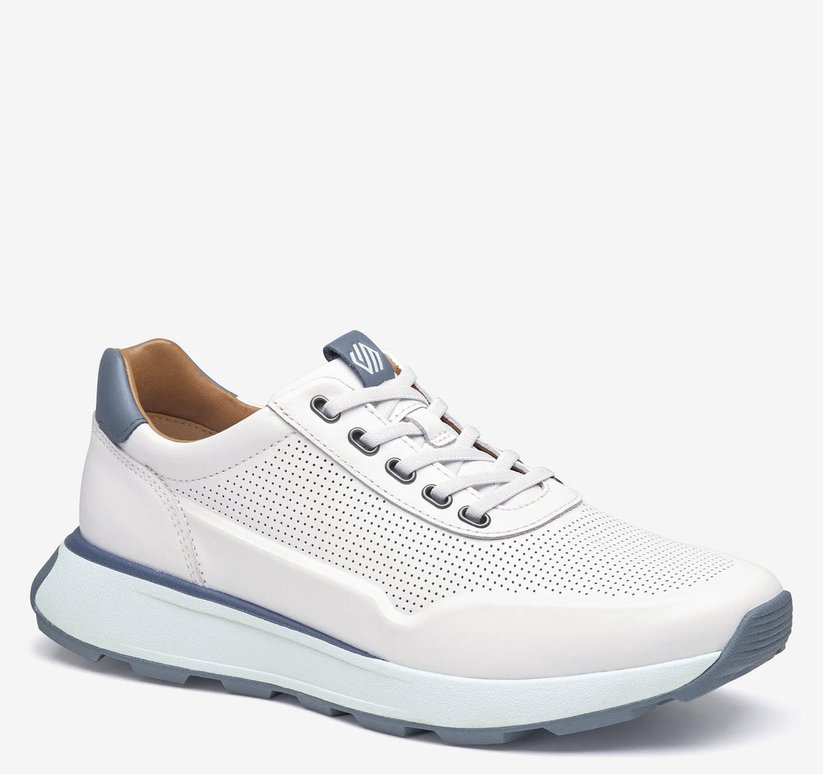 White/Gray Full-Grain Leather